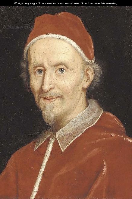 Portrait of Pope Clement IX, bust-length - (after) Giovanni Battista (Baciccio) Gaulli