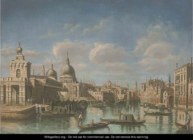 The Grand Canal, Venice, looking west to Sante Maria della Salute - (Giovanni Antonio Canal) Canaletto