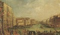 Ascension Day The Regatta on the Grand Canal, Venice, with the Palazzo Balbi on the left - (Giovanni Antonio Canal) Canaletto
