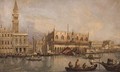 A view of the Doge's palace and Piazza San Marco from the Grand Canal, Venice - (Giovanni Antonio Canal) Canaletto