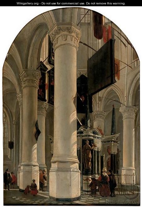 The interior of the New Church with the Tomb of Willem the Silent, Delft - Gerrit Houckgeest