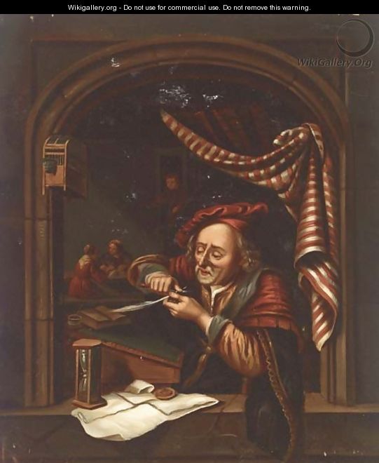 The tax collector - (after) Gerrit Dou - WikiGallery.org, the largest ...