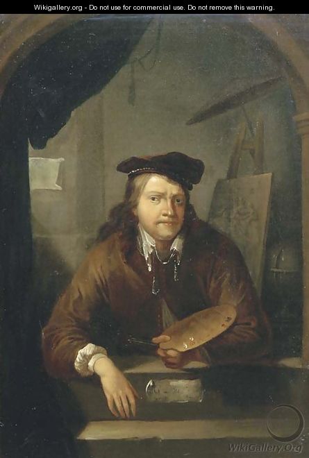 Portrait of an artist in his studio - Gerrit Dou - WikiGallery.org, the ...