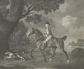 Portrait of a gentleman, thought to be Sir Frederick Evelyn, riding with a hound - George Stubbs