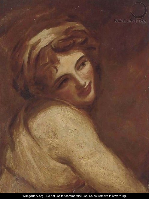 Portrait of Emma, Lady Hamilton (1765-1815), bust-length, as a bacchante - George Romney