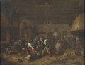 Peasants drinking and conversing in an inn - (after) Adriaen Jansz. Van Ostade