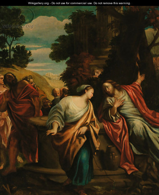 Christ and the woman of Samaria - (after) Annibale Carracci