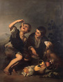 Boys seated in a landscape eating a melon - Bartolome Esteban Murillo