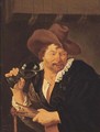 A violin player drinking in an inn - (after) Arie De Vois