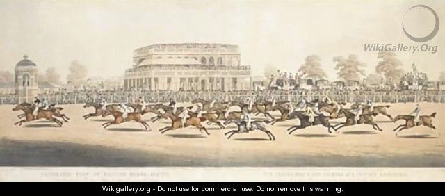 Panoramic view of Britsh horse-racing - (after) Clifton Thomson