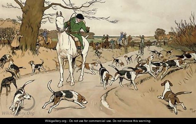 The Harefield Harriers - The check in the road - Cecil Charles Aldin