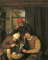De Drinker Three boors drinking and smoking in a spirit house - Adriaen Jansz. Van Ostade
