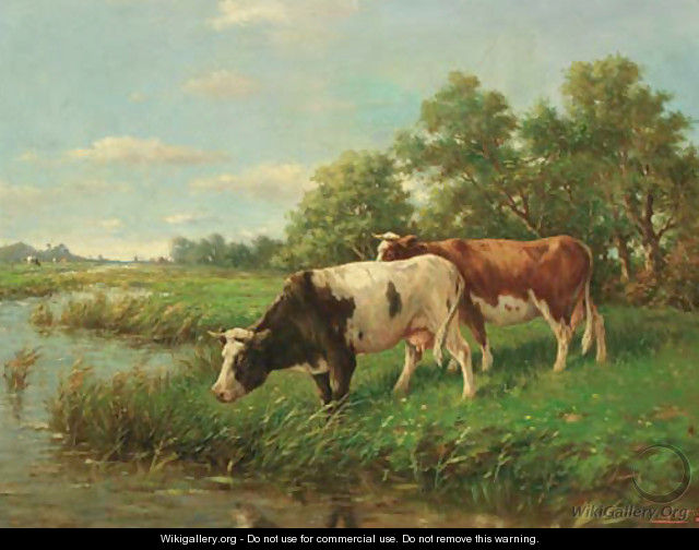 Cows in a meadow - Adriaan Marinus Geijp