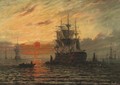 The flagship at dusk - Adolphus Knell