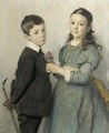 Portrait of a young boy and girl, three-quarter lengths - Adrian Scott Stokes