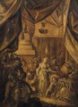 Christ and the woman taken into adultery - en brunaille - Adriaen Pietersz. Van De Venne