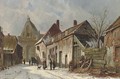 A Dutch street in winter - Adrianus Eversen