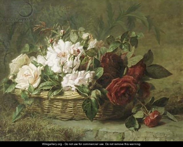 Roses in a basket - Adriana-Johanna Haanen