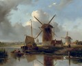 Windmills near Delft - Jacobus Adrianus Vrolijk