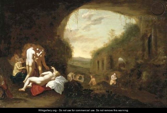 Diana and her nymphs bathing - Abraham van Cuylenborch