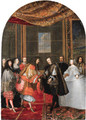 The meeting between Kings Philip IV and Louis XIV on Pheasants Island - Adam Frans van der Meulen