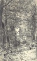 A washerwoman in a forest by a stream - Adolph von Menzel