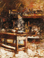 Woman in the kitchen - Adolphe Joseph Thomas Monticelli