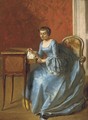An elegant lady in her boudoir - Adolphe Francois Monfallet