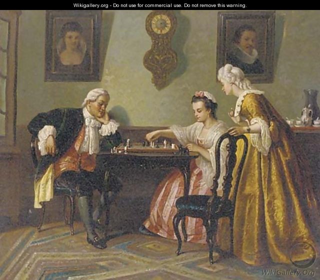 The game of chess - Adolphe Alexandre Lesrel