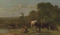 Cows at the River's Edge - Aaron Draper Shattuck