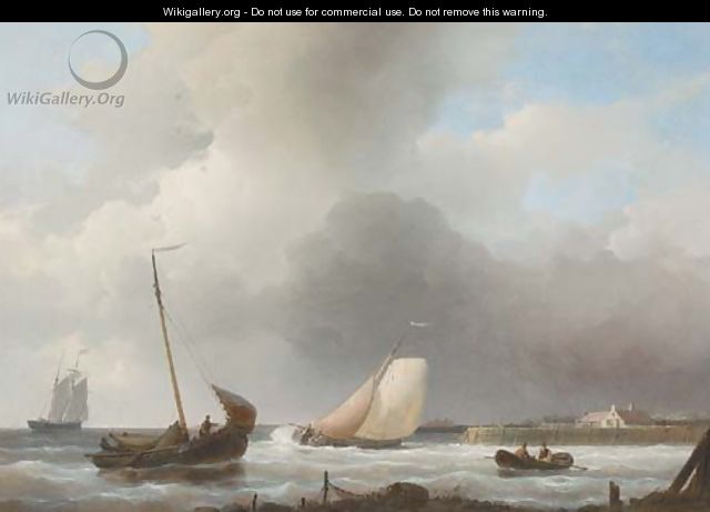 Sailing boats off the Dutch coast - Abraham Hulk Jun.