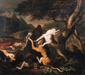 Hounds bringing down a bear - Abraham Danielsz Hondius