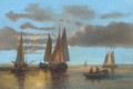 Fishing boats on the Scheldt - Abraham Hulk Snr