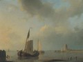 Barges moored at dusk - Abraham Hulk Snr