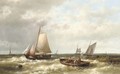 Ships on a choppy sea by an estuary - Abraham Hulk Jun.