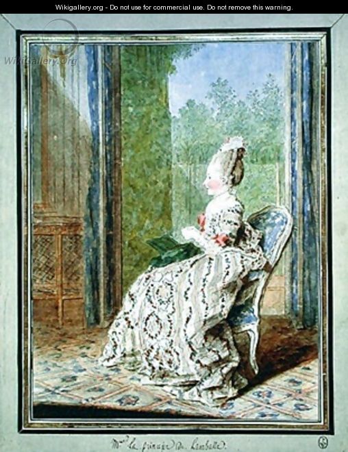 Marie Therese Louise de Savoie-Carignan (1749-92) Princess of Lamballe - Louis (Carrogis) de Carmontelle