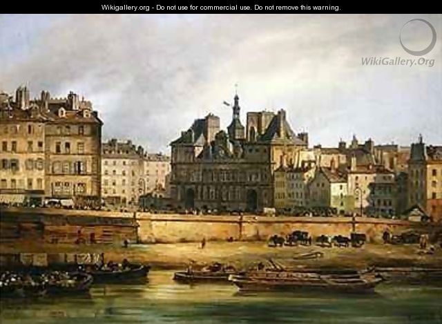 Hotel de Ville and embankment, Paris - Guiseppe Canella