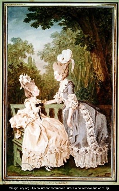 La Comtesse de Fitz James et la Comtesse dHulonstein - Louis (Carrogis) de Carmontelle