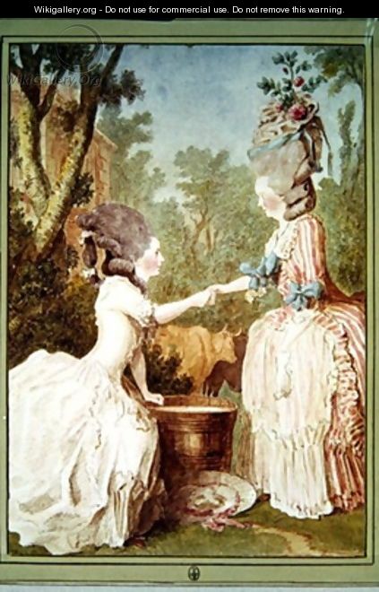 Madame de la Houze et Mademoiselle de Longueil - Louis (Carrogis) de Carmontelle