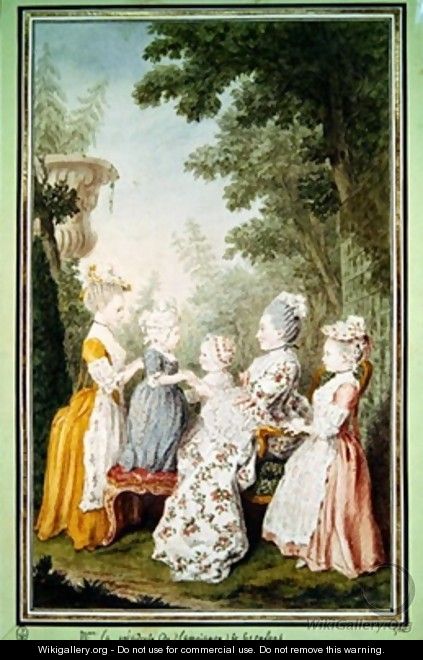 Marie Elisabeth presidente de Lamoignon et ses enfants - Louis (Carrogis) de Carmontelle