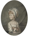 Portrait of a young girl with her dog - (after) Hugh Douglas Hamilton