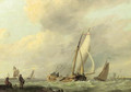 An estuary with sailing vessels in a breeze - (after) Hermanus Sen Koekkoek