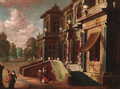 Elegant couples before a mansion - (after) Jacobus Saeys