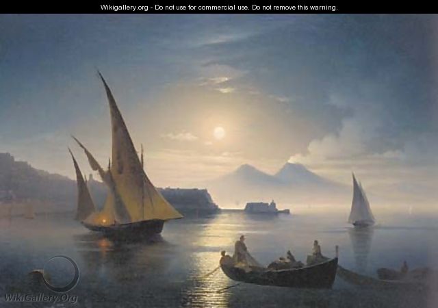 The bay of Naples by moonlight - (after) Ivan Konstantinovich Aivazovsky
