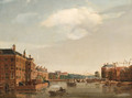The Diachonie Orphanage on the Amstel looking to the Blauwbrug Bridge, Amsterdam - (after) Isaac Ouwater
