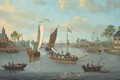 The river Amstel, looking towards the Hooge Sluis, a view of Amsterdam beyond - (after) Jacobus Storck