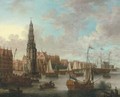 A view of the IJ, Amsterdam with the Haringpakkerstoren - (after) Jacobus Storck