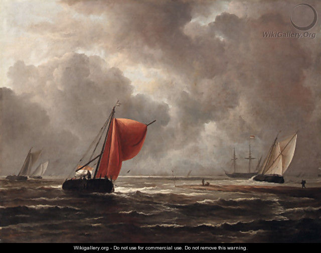 Smalships on choppy seas - (follower of) Ruisdael, Jacob I. van