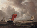Smalships on choppy seas - (follower of) Ruisdael, Jacob I. van
