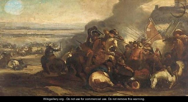 A cavalry skirmish 4 - (after) Jacques (Le Bourguignon) Courtois